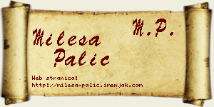 Milesa Palić vizit kartica